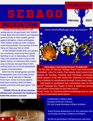 Sebago Rec Newsletter - February 2023