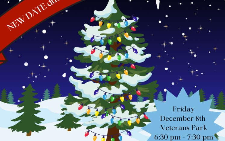 Holiday Tree Lighting Rescheduled to Friday, December 8th at 6:30 pm
