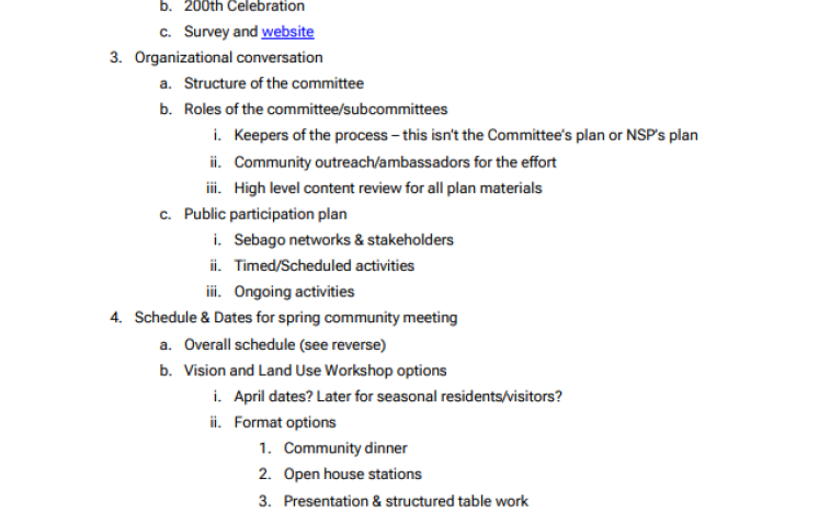 comp plan agenda